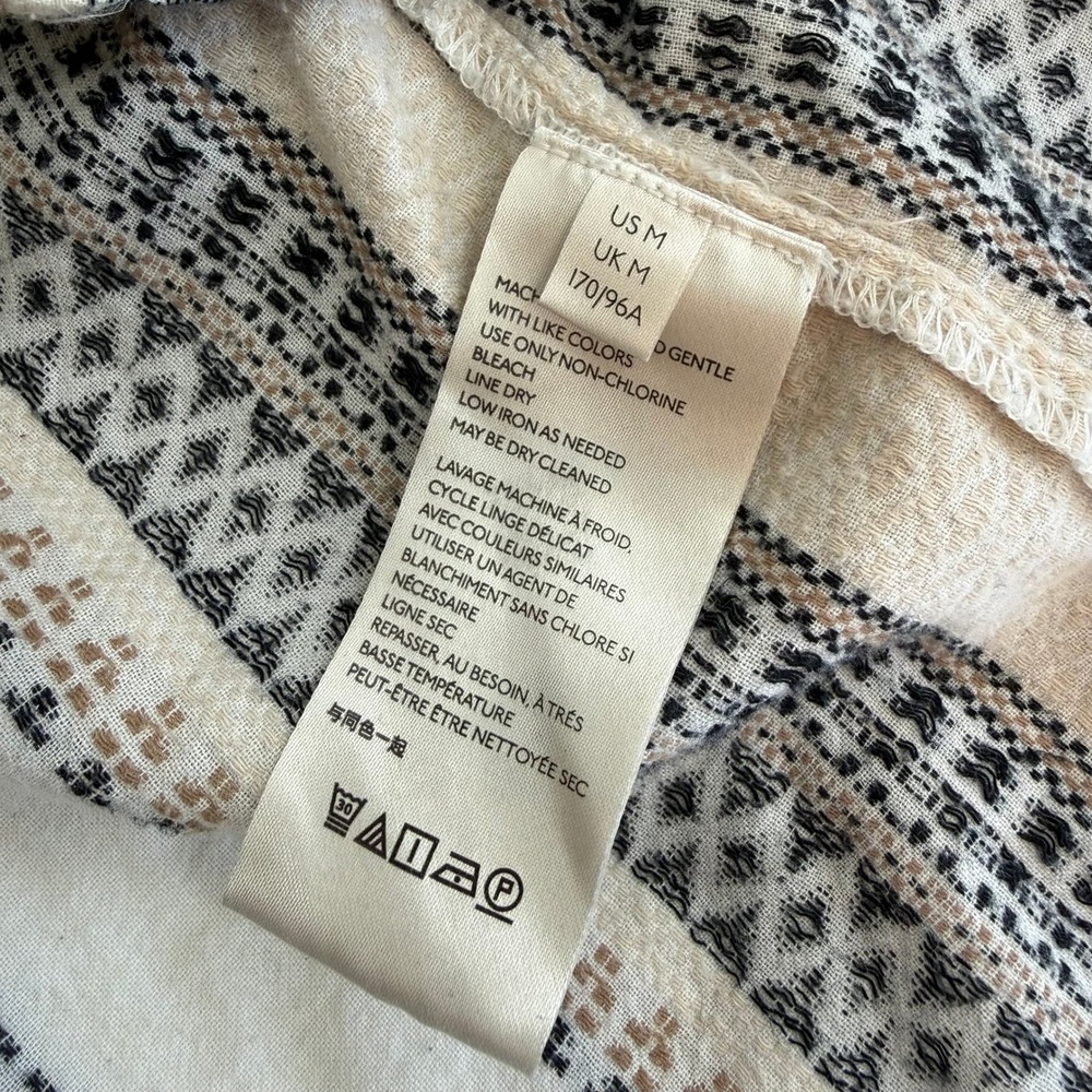 Free People Runnin On A Dream Boho Peasant Blouse M Cotton Bell Sleeve Festival - Picture 13 of 15